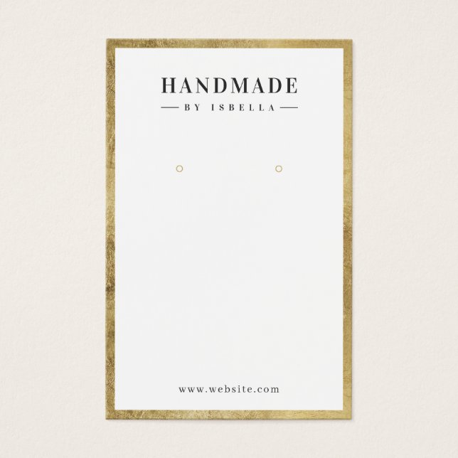 Modern gold border custom jewellery earring displa (Front)