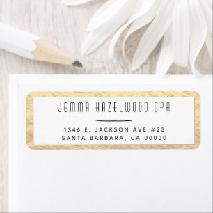 Modern Gold Border Minimalist Black