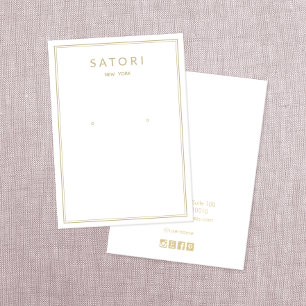 Modern Gold Border  White Earring Jewelry Display