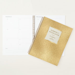 Modern Gold Brush Framed Planner