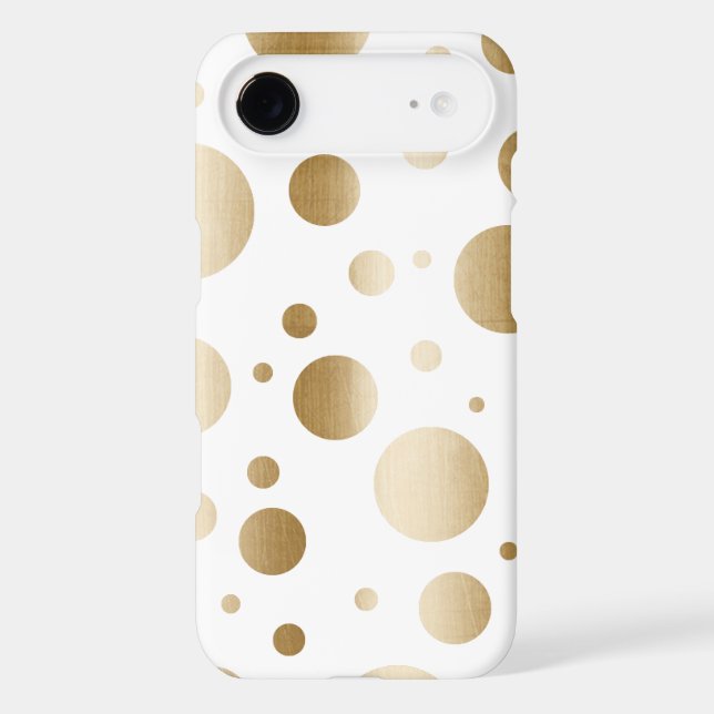 Modern Gold Brushed Dots Confetti Case-Mate iPhone Case (Back)