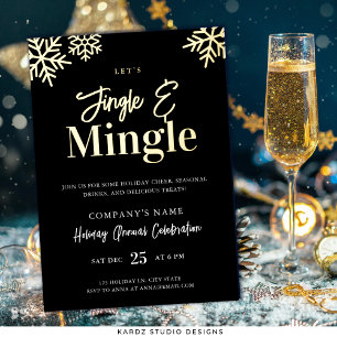 Modern Gold Business Holiday Party Invitation