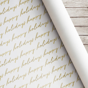 Modern Gold Calligraphy Christmas Wrapping Paper
