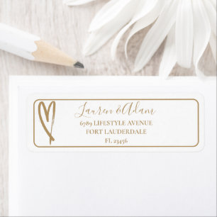 Modern Gold Calligraphy on White Wedding Address L