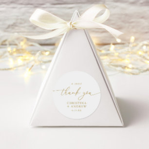 Modern Gold Calligraphy Wedding  Classic Round Sticker