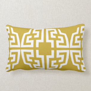 Modern gold chinoiserie chic geometric pillow
