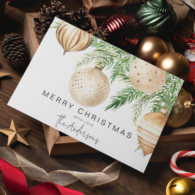 Modern Gold Christmas Bauble  Invitation (Creator Uploaded)