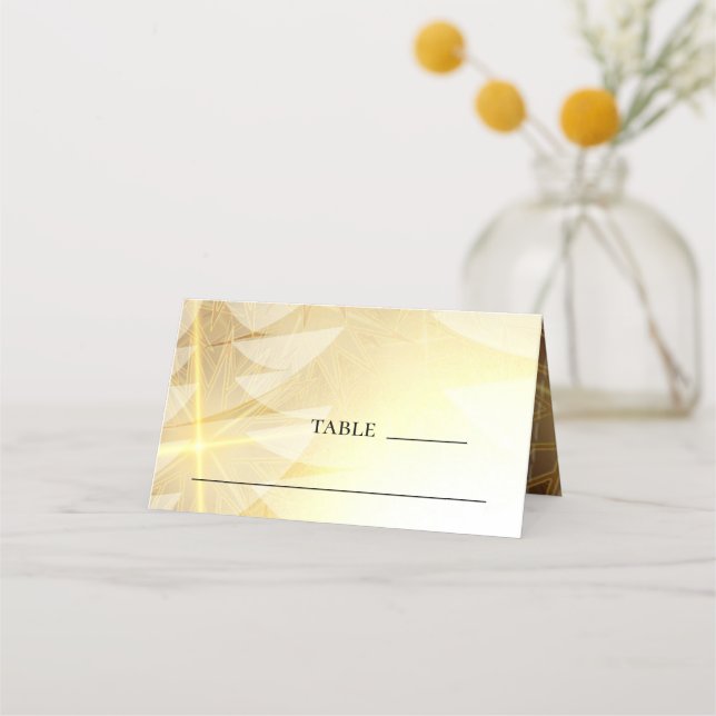 Modern Gold Christmas Stars Pine Trees Holiday Place Card (Front)