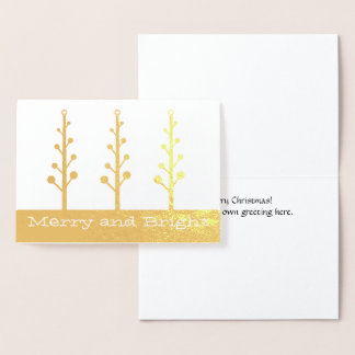 Modern Gold Christmas Trees Christmas Card
