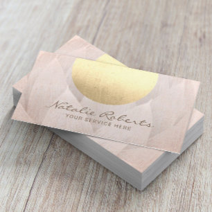 Modern Gold Circle Lotus Flower Salon & SPA Business Card