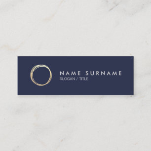 Modern Gold Circle MidnightBlue Mini Business Card