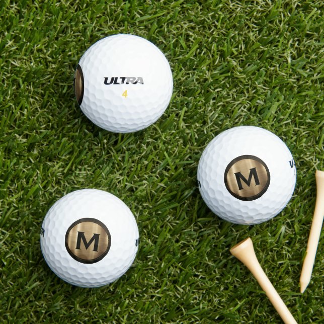 Modern Gold Classic Monogram Golf Balls (Insitu Grass)