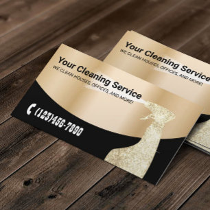 Modern Gold Cleaning Service  Business Card