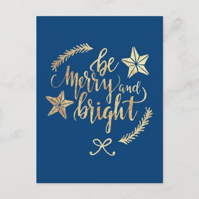 Modern Gold Client Appreciation Holiday Postcard (Front)