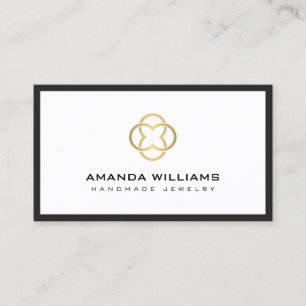 Modern Gold Clover Logo Designer Business Card