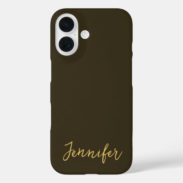 Modern Gold Colour Calligraphy Plain Unique Case-Mate iPhone Case (Back)