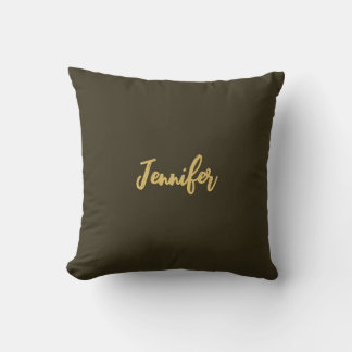 Modern Gold Colour Calligraphy Plain Unique Cushion
