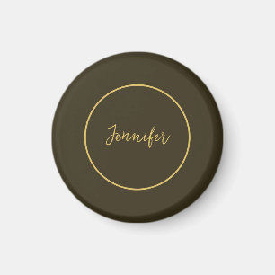 Modern Gold Colour Calligraphy Plain Unique Magnet