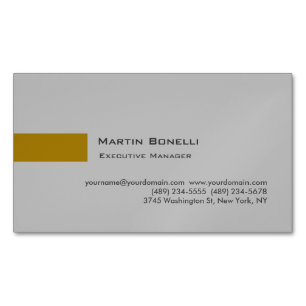 Modern Gold Colour Grey Custom Personal Easy Edit Magnetic Business Card