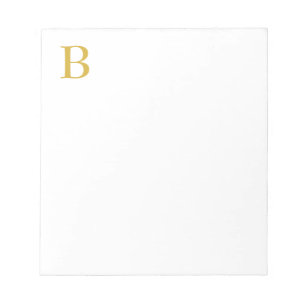 Modern Gold Colour Monogram Add Name Initial Notepad