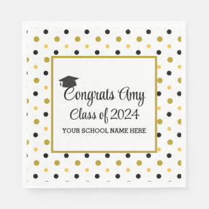 Modern Gold Congrats Graduation Class of 2024 Napkin