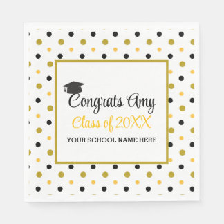 Modern Gold Congrats Graduation Class of 2025 Napkin