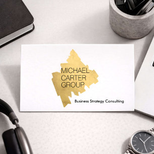 Modern Gold Consultant Professional White Business Card