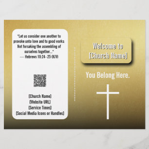 Modern Gold Contemporary Church Bulletin  Flyer