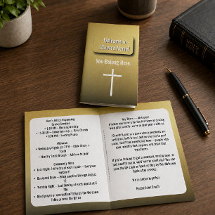 Modern Gold Contemporary Church Bulletin Flyer