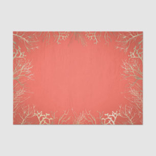 Modern Gold Coral Orange Elegant Beach Wedding Tissue Paper