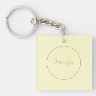 Modern Gold & Cream Colour Calligraphy Plain Uniqu Key Ring