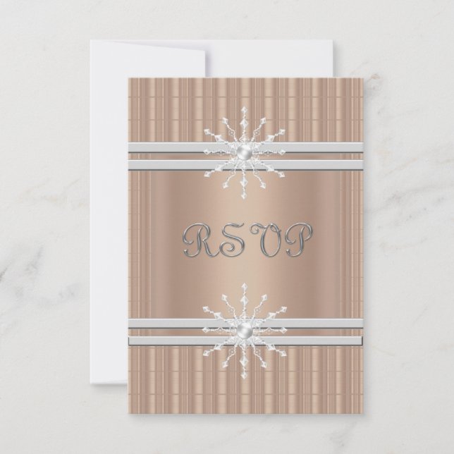 MODERN GOLD CRYSTAL RIPPLE RSVP CARD (Front)