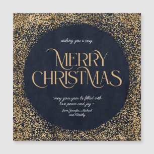 Modern Gold Dark Blue Elegant Merry Christmas