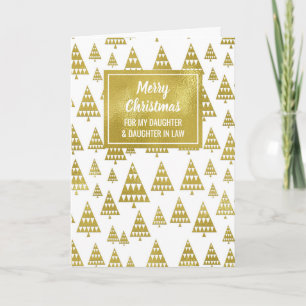 Modern Gold Daughter & Daughter in Law Christmas Card