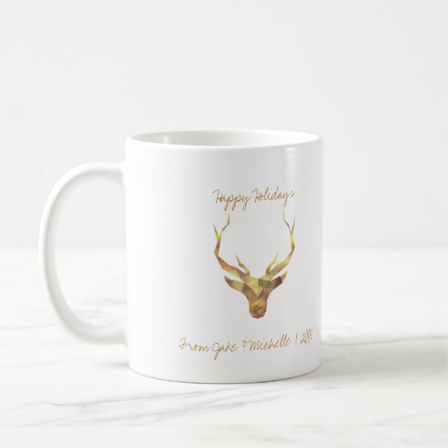Modern Gold Deer Coffee Mug (Left)