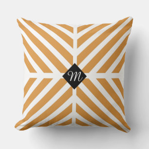 Modern Gold Diagonal Stripes Cushion