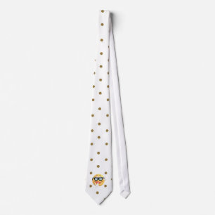 Modern Gold Dots ,Emoji Face Tie