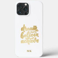 Modern Gold Dream Believe Achieve Motivational