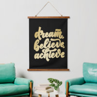 Modern Gold Dream Believe Achieve  Motivational  H