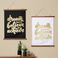 Modern Gold Dream Believe Achieve  Motivational 