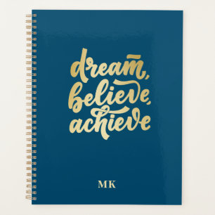 Modern Gold Dream Believe Achieve Motivational Planner
