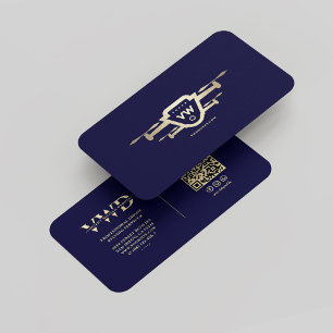 Modern Gold Drone Operator Monogram Midnight blue Business Card