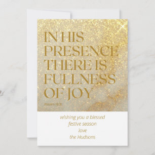 Modern Gold Dust Psalm Christmas Holiday Card