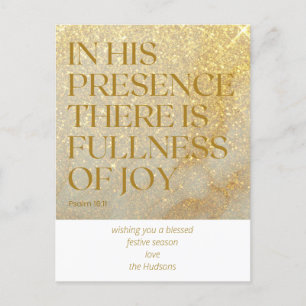 Modern Gold Dust Psalm Christmas Holiday Postcard