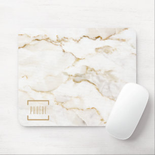 Modern Gold Effect Marble Pattern Mouse Mat