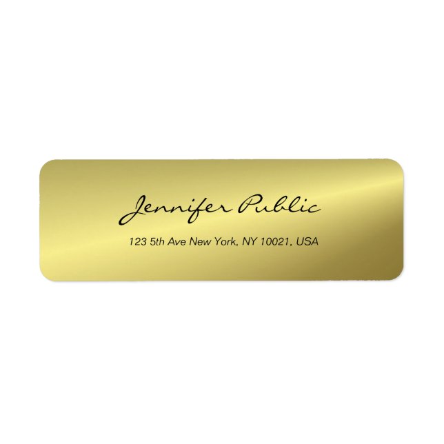 Modern Gold Elegant Handwritten Script Template (Front)