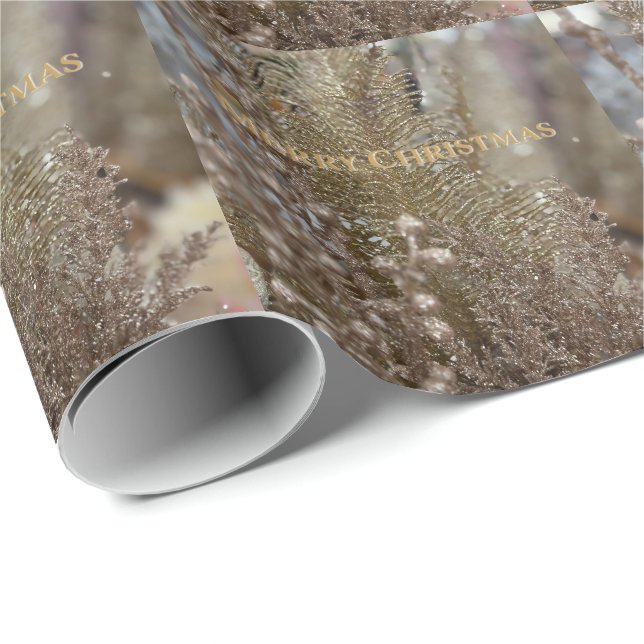 Modern Gold Elegant Merry Christmas Wrapping Paper (Roll Corner)