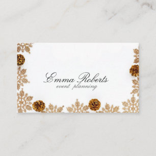 Modern Gold Elegant Snowflake  Business Card