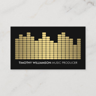 Modern Gold Equalizer DJs, Musicians, Social Media Business Card