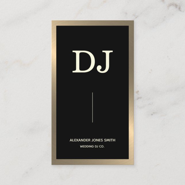 Modern Gold Faux 2019 | 2020 Wedding DJ Business Card (Front)